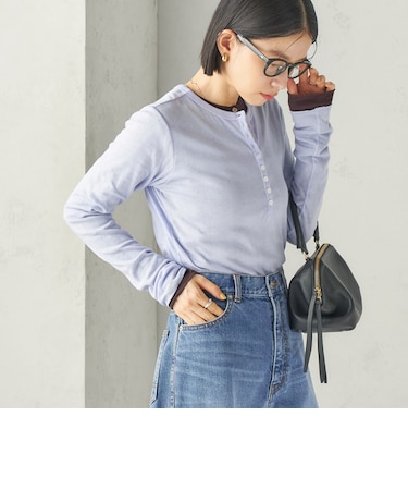 《予約》【SHIPS別注】miller:シアー ヘンリー ネック ロング スリーブ TEE 26AW