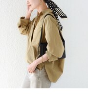 《予約》〈手洗い可能〉近江晒 サイド スリット スキッパー シャツ