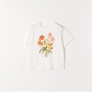 SOMETHING × TOLIGHT:〈洗濯機可能〉フラワー イラスト プリント Tシャツ