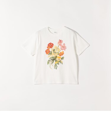 SOMETHING × TOLIGHT:〈洗濯機可能〉フラワー イラスト プリント Tシャツ