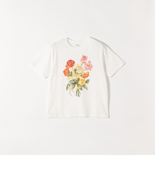 SOMETHING × TOLIGHT:〈洗濯機可能〉フラワー イラスト プリント Tシャツ