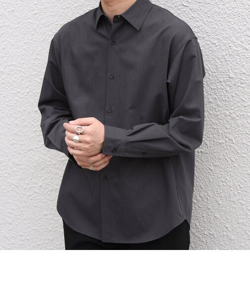 SHIPS any:〈洗濯機可能〉ウール混 ベーシック レギュラーカラー シャツ(セットアップ対応)◆