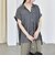 quaranciel:〈手洗い可能〉シアー デニム フレンチスリーブ レギュラー シャツ