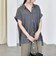 quaranciel:〈手洗い可能〉シアー デニム フレンチスリーブ レギュラー シャツ