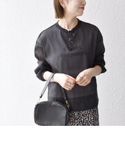 《予約》SHIPS any:〈手洗い可能〉シアー ワイド トップス  × フレンチ ロゴ TEE