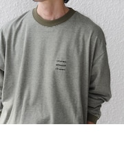 【SHIPS any別注】ohwell: ワンポイント ロゴ 刺繍 ボーダー リンガー Tシャツ(ロンT)◆