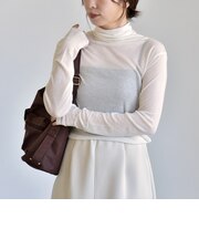 《予約》quaranciel:〈手洗い可能〉ウール ミックス シアー タートルネック プルオーバー