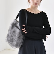 《予約》quaranciel:〈手洗い可能〉ウール ミックス シアー ボートネック プルオーバー