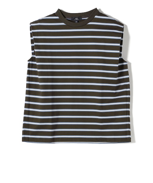 SHIPS Primary Navy Label: マルチボーダー フレンチ スリーブ プルオーバー