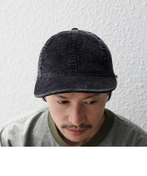 SHIPS any:〈手洗い可能〉フェード コーデュロイ ワンポイント ピスネーム キャップ◆