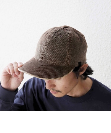 SHIPS any:〈手洗い可能〉フェード コーデュロイ ワンポイント ピスネーム キャップ◆