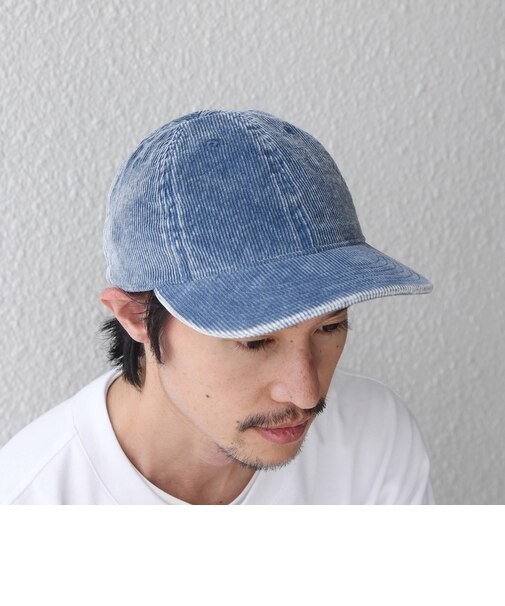SHIPS any:〈手洗い可能〉フェード コーデュロイ ワンポイント ピスネーム キャップ◆