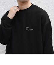 SHIPS any:〈洗濯機可能〉フクレ ジャカード ロゴ 刺繍 サイドポケットTシャツ(ロンT)◆