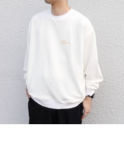 SHIPS any:〈洗濯機可能〉フクレ  ジャカード  ロゴ 刺繍 サイドポケットTシャツ(ロンT)◆