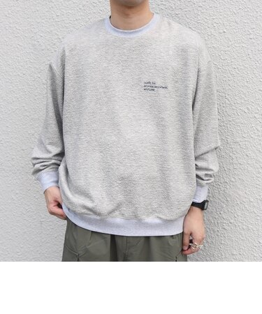 SHIPS any:〈洗濯機可能〉フクレ  ジャカード  ロゴ 刺繍 サイドポケットTシャツ(ロンT)◆