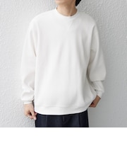 SHIPS any:〈洗濯機可能〉ワッフル ワンポイント クルーネック Tシャツ(ロンT)◆
