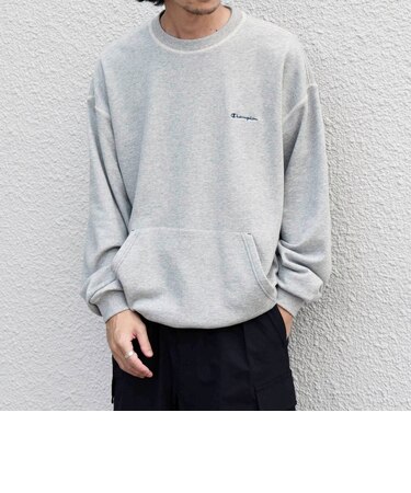 【SHIPS any別注】Champion: ワンポイント ロゴ 刺繍 ステッチ リラックス スウェット◆