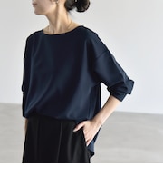 《予約》quaranciel:〈洗濯機可能〉カットジョーゼット ラウンドヘム ルーズ プルオーバー
