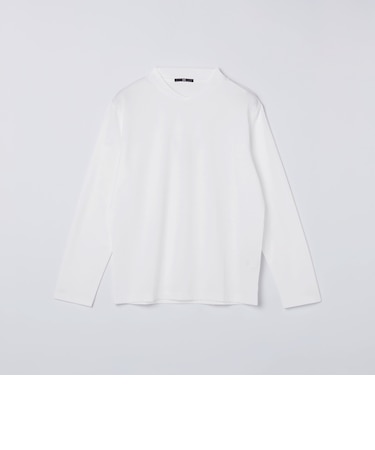 【WEB限定】SHIPS:〈接触冷感/手洗い可能〉100/2 クロスネック ビズ ロングスリーブ Tシャツ