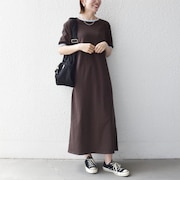 SHIPS any:〈洗濯機可能〉バイカラー クルーネック TEE ワンピース