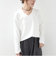 《予約》【WEB限定】〈ネックが選べる〉オーガニックコットン バリエーション ネック ロングスリーブ TEE