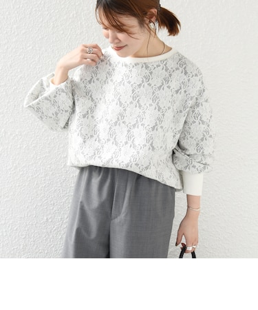 《予約》【WEB限定】フラワー レース ニードルパンチ ロング スリーブ プルオーバー
