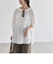 《予約》quaranciel:〈手洗い可能〉ジョーゼット リブ オーバーサイズ ブラウス