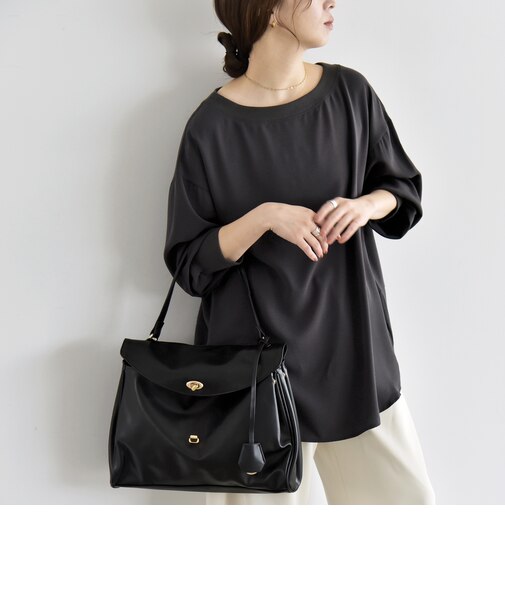 《予約》quaranciel:〈手洗い可能〉ジョーゼット リブ オーバーサイズ ブラウス
