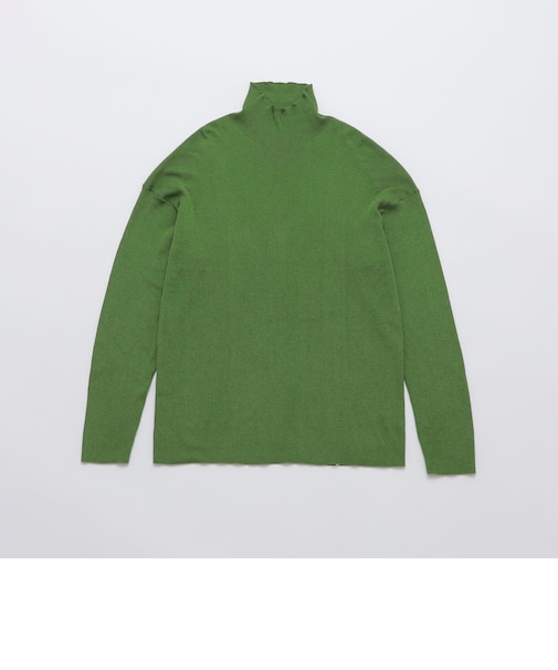 City Ambient Products: ハイゲージ カシミヤ ミックス リブ タートルネック ニット