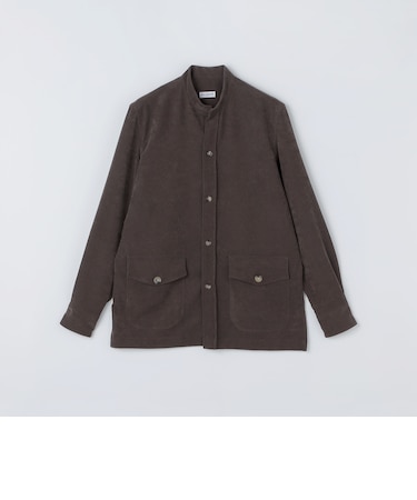 【SHIPS別注】Errico Formicola:ALBERTO ベロア ソリッド シャツアウター