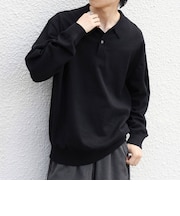 SHIPS any:〈手洗い可能〉ウール混 アンチピリング デザインリブ リラックス ニット ポロ◆