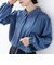 《予約》【WEB限定】〈手洗い可能〉襟 タック サテン ロング スリーブ ブラウス