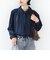 《予約》【WEB限定】〈手洗い可能〉襟 タック サテン ロング スリーブ ブラウス