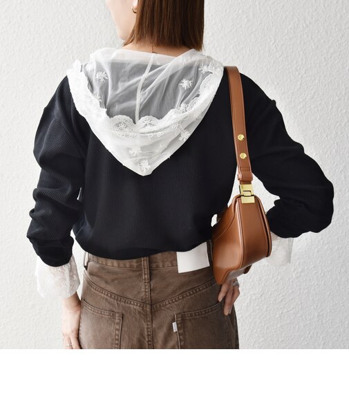 《予約》SHIPS any:〈洗濯機可能〉ワッフル レース フーディー プルオーバー
