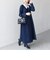 《予約》SHIPS any:〈洗濯機可能〉レースカラー ロング スリーブ ワンピース［NAVY BLUE］