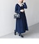 《予約》SHIPS any:〈洗濯機可能〉レースカラー ロング スリーブ ワンピース［NAVY BLUE］