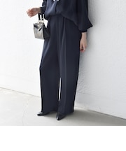 《予約》SHIPS any:〈洗濯機可能〉ウエスト ボタン 2タック セミワイド パンツ［NAVY BLUE］