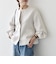《予約》SHIPS any:〈手洗い可能〉パフ スリーブ ノーカラー ジャケット［NAVY BLUE］