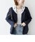 《予約》SHIPS any:〈手洗い可能〉ウールライク レース カラー ジャケット［NAVY BLUE］