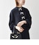 《予約》SHIPS any:〈手洗い可能〉リボン モチーフ スタンドカラー シャツ ブラウス［NAVY BLUE］