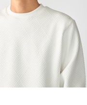 SHIPS: 膨れ ジャカード ロングスリーブ Tシャツ 26AW