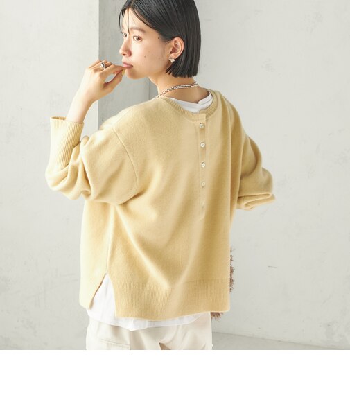 《予約》〈手洗い可能〉ウール カシミヤ 2WAY ヘンリーネック プルオーバー