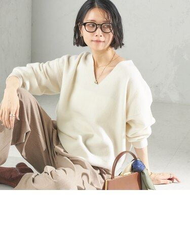〈手洗い可能〉ウール カシミヤ V ネック プルオーバー