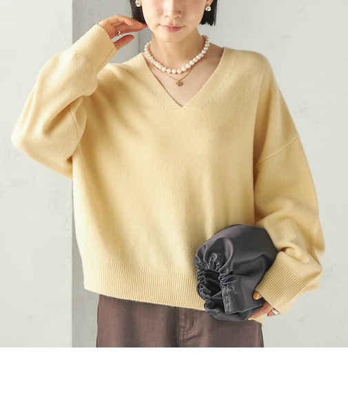 《予約》〈手洗い可能〉ウール カシミヤ V ネック プルオーバー