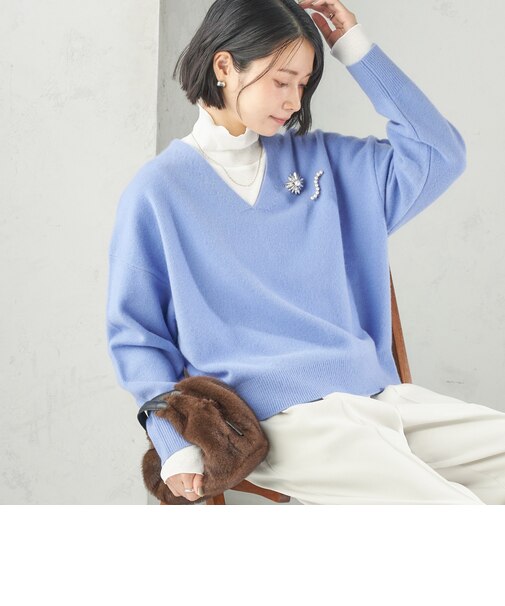〈手洗い可能〉ウール カシミヤ V ネック プルオーバー