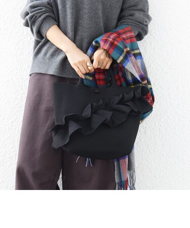 《予約》【WEB限定】フリル ジャカード トートバッグ M