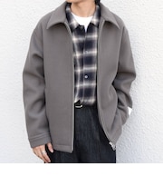 PURE WOOL MELTON リラックス ジップアップ ブルゾン◆