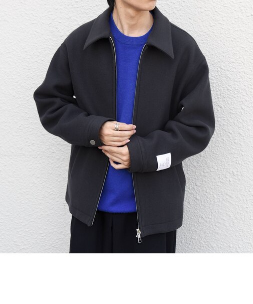 PURE WOOL MELTON リラックス ジップアップ ブルゾン◆