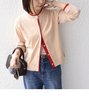 《予約》【WEB限定】〈手洗い可能〉配色 ニット カーディガン◆