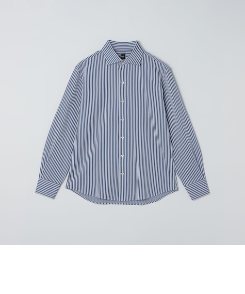 MADE IN JAPAN ロンドン ストライプ ジャージー ワンピースカラー シャツ